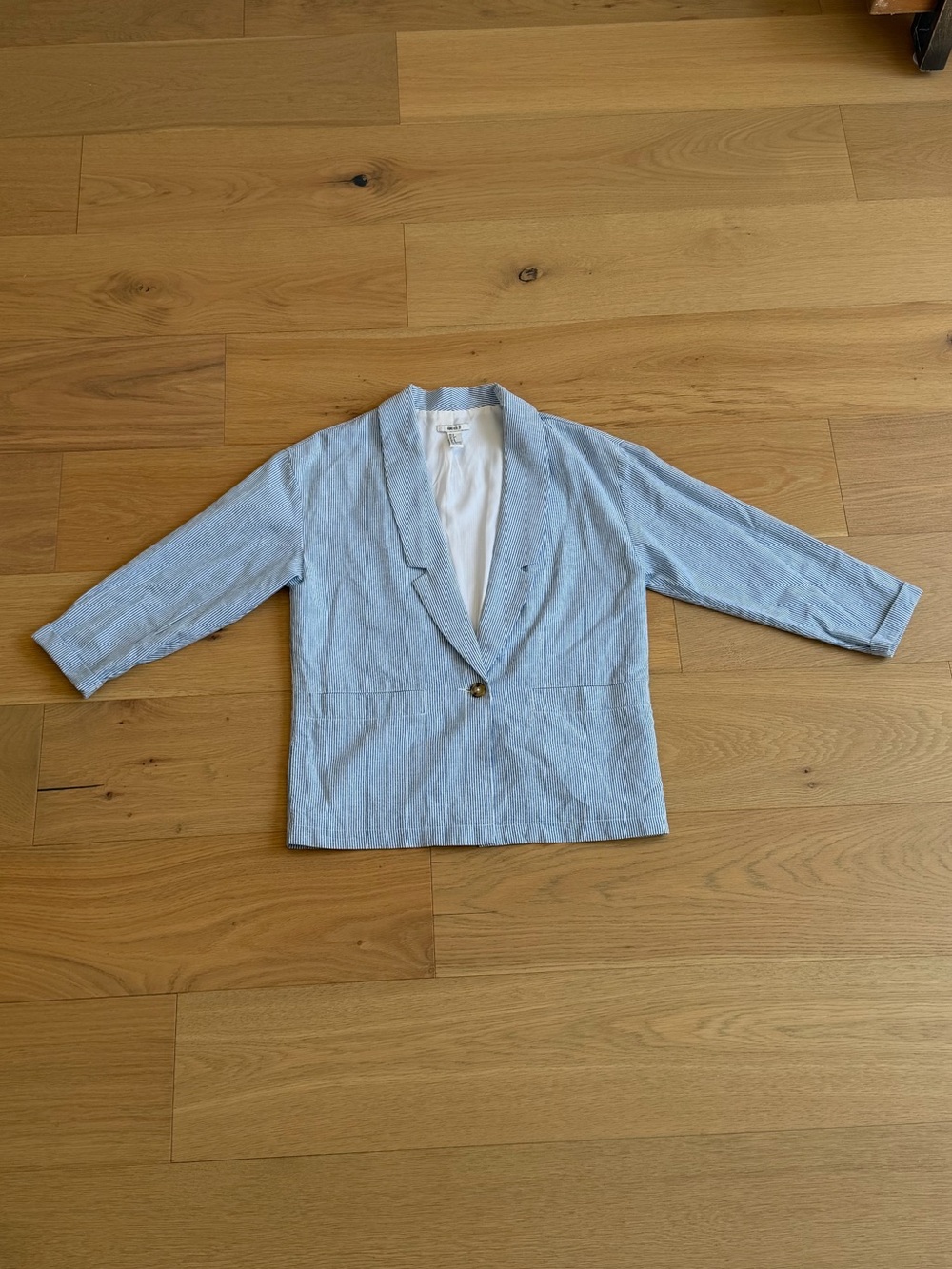 Lightweight Blue & White Pinstripe Blazer